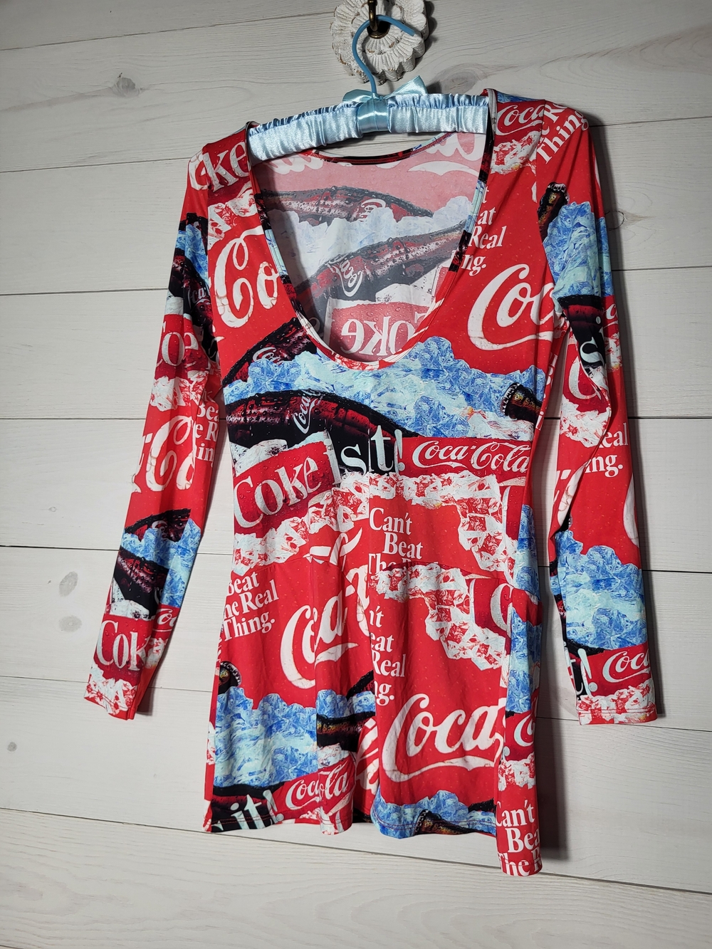 Coca-Cola Women's Romper Long Sleeve Bodysuit. - Picture 5 of 7